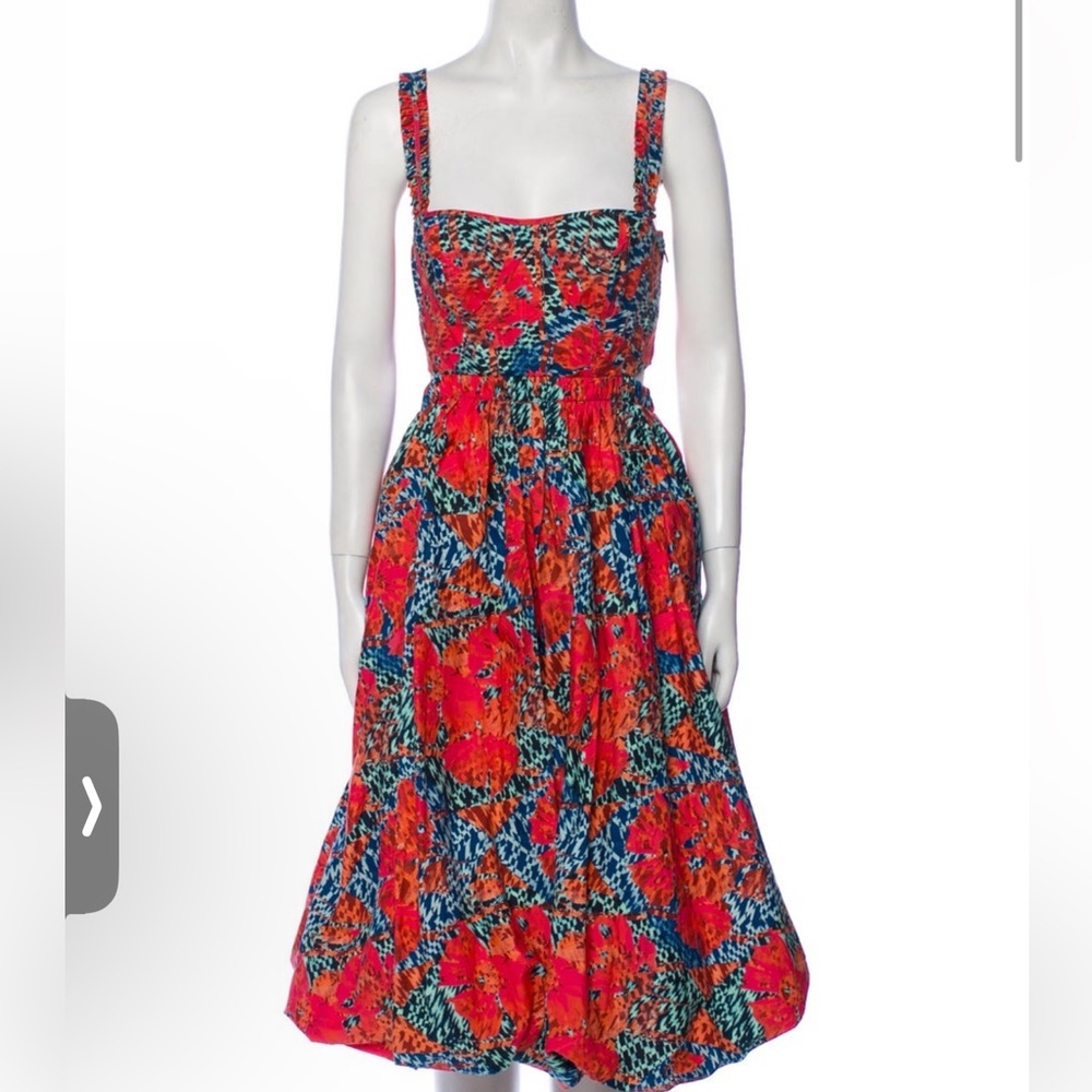 Ulla Johnson Red and Green Holiday Dress